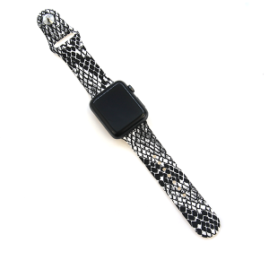 Snake Print Black White Smart Watch Band
