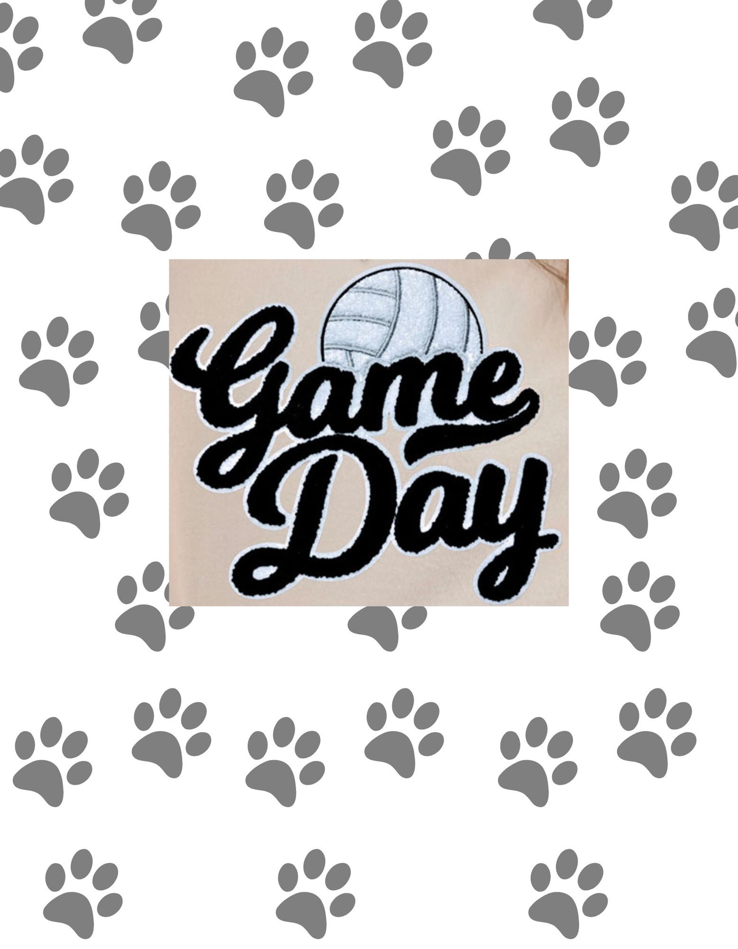 Volleyball Game Day Chenille Patch Tee