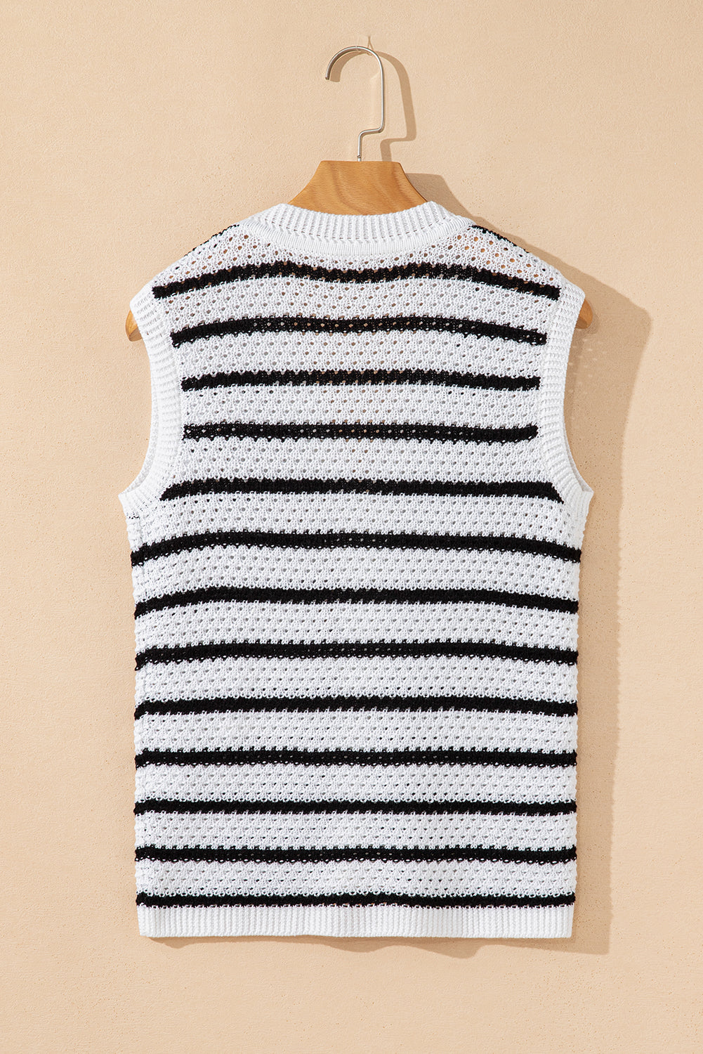 Black Stripe V Neck Sweater Vest