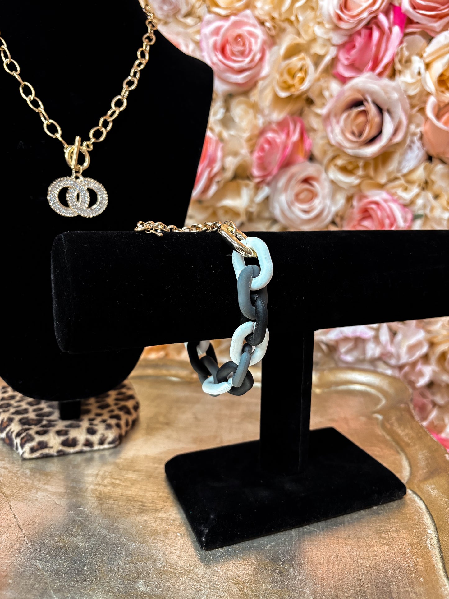 Two-Tone Matte Chain Link Bracelet