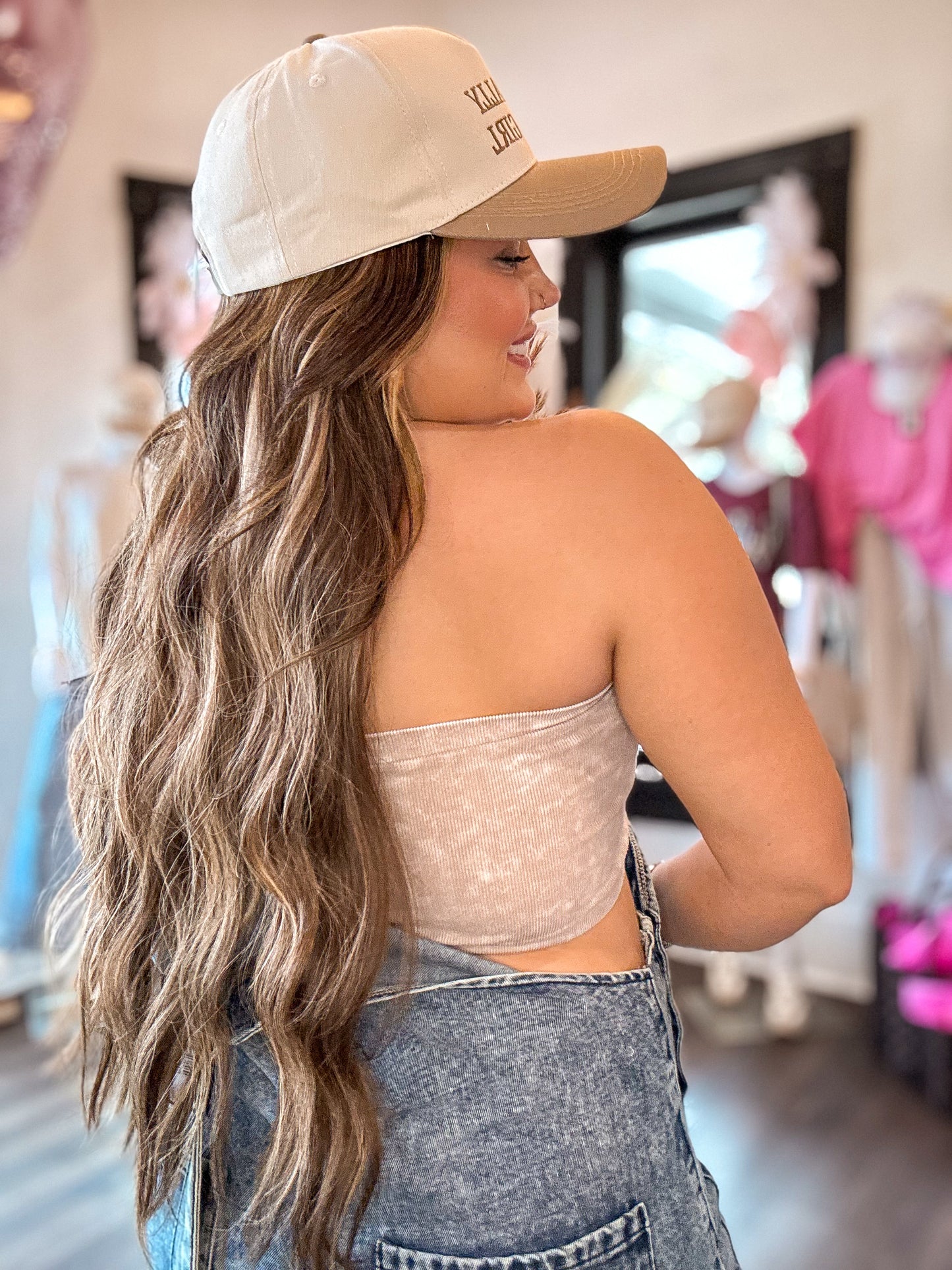 Washed Ribbed Seamless Tube Top