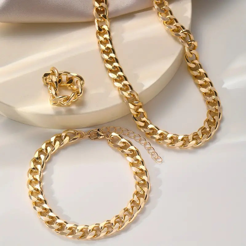 Chunky Chain Jewelry 3 Piece Set