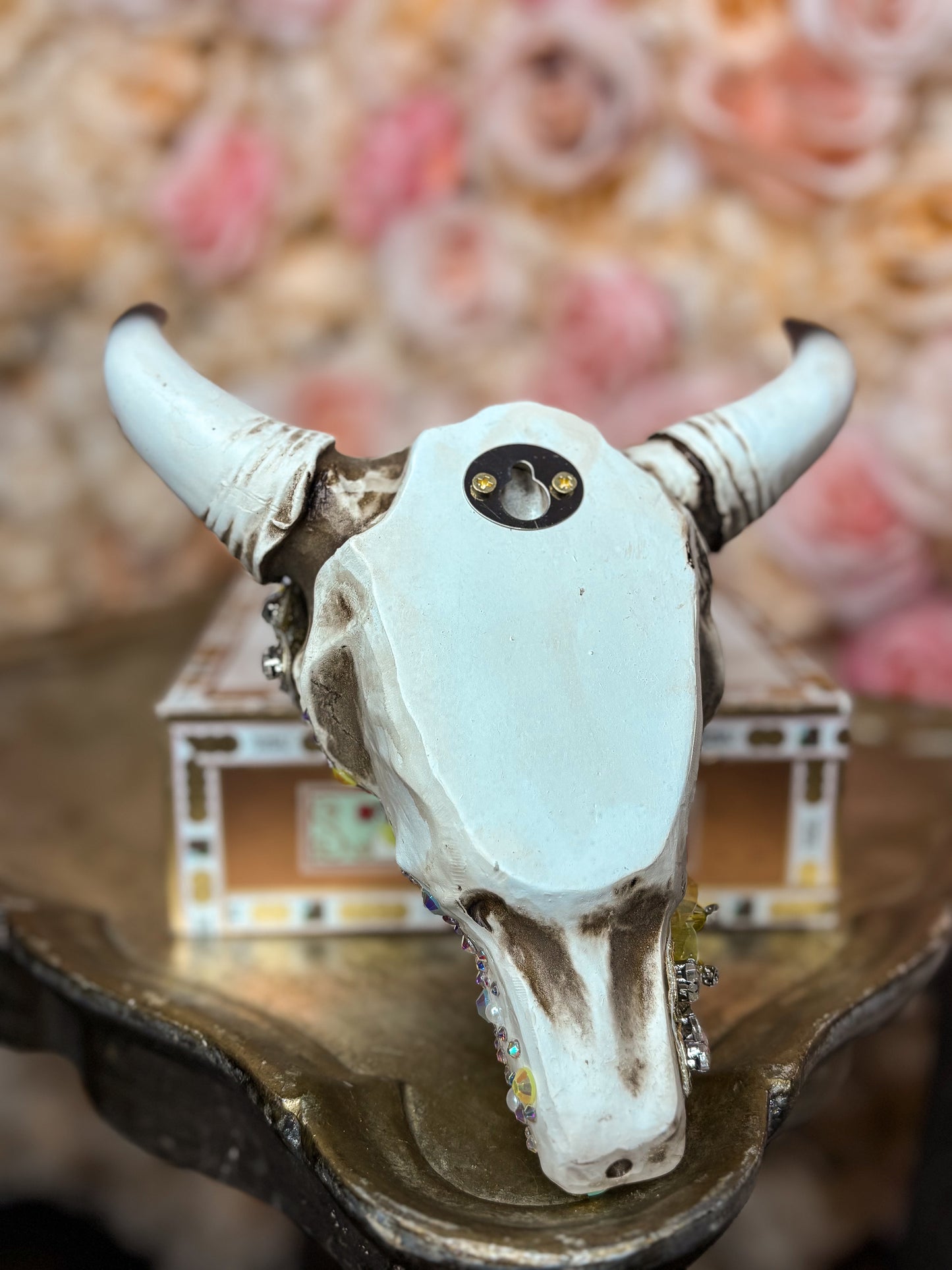 Golden Prairie Bloom Wall Skull