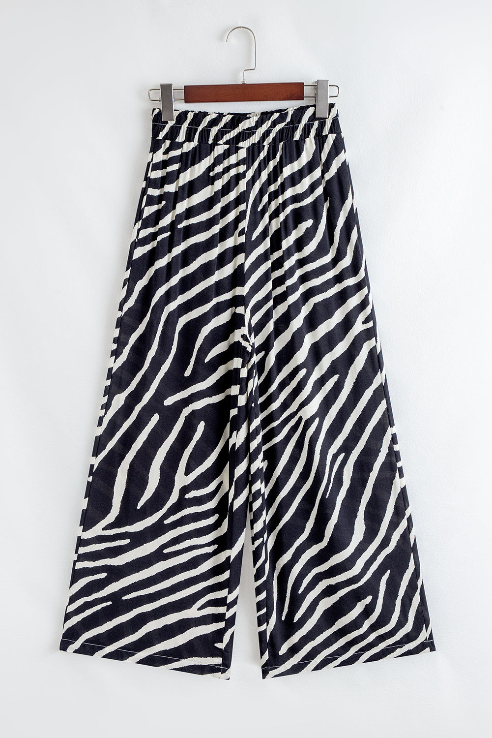 Zebra Striped Wide Leg Pants