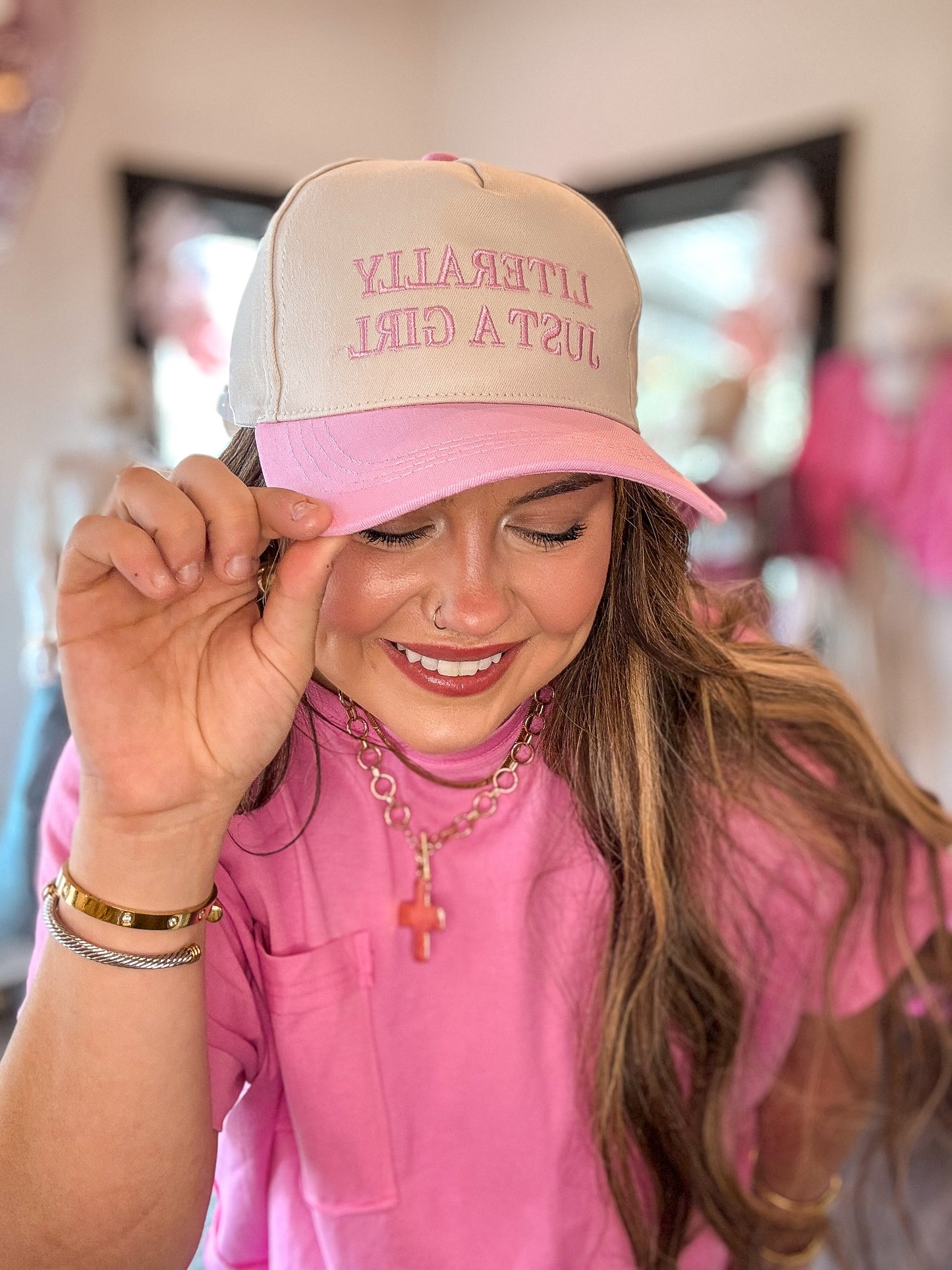 Literally Just A Girl Canvas Trucker Hat