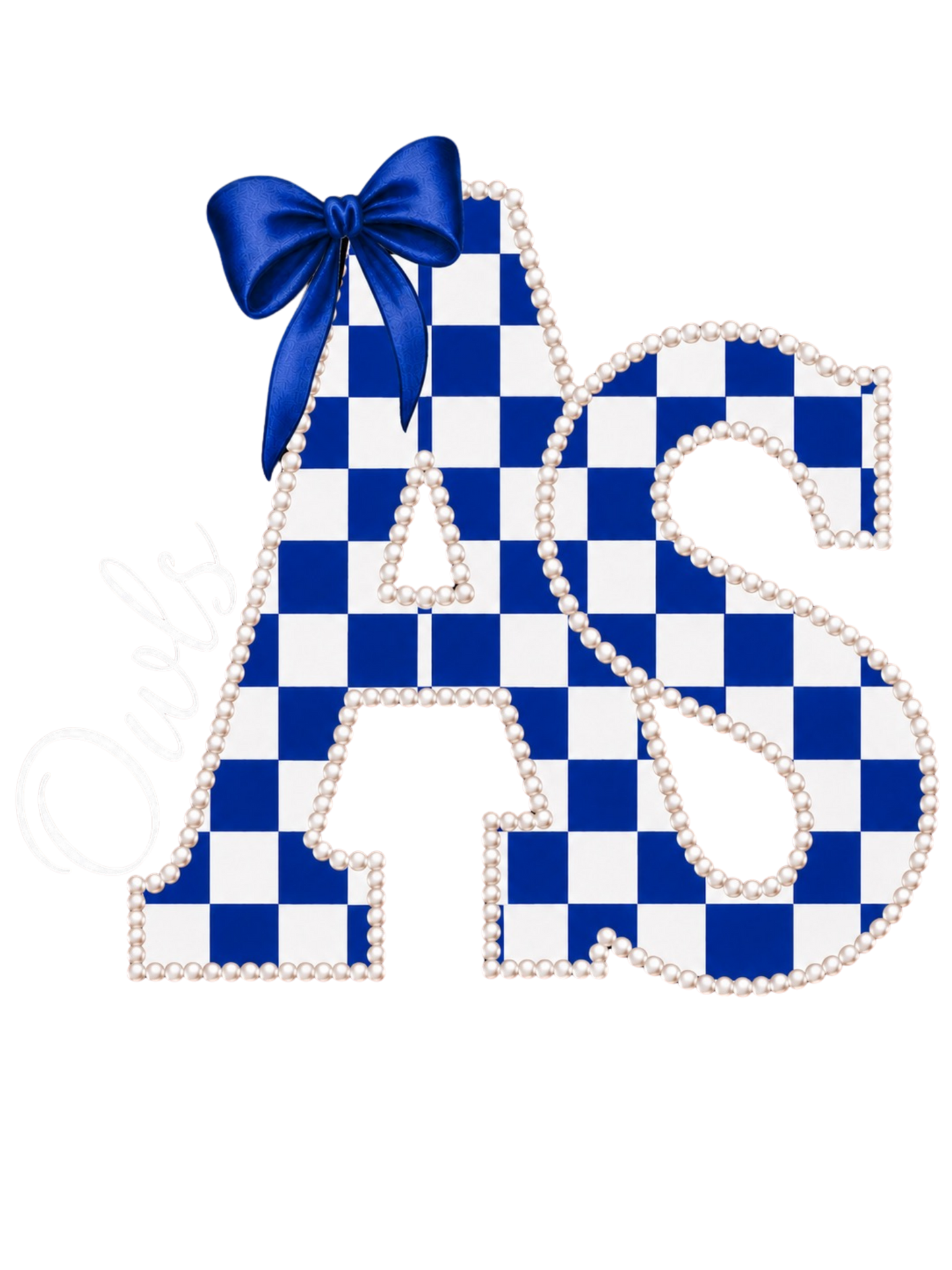 Pearl Lined Checkered School Varsity Letter Tee