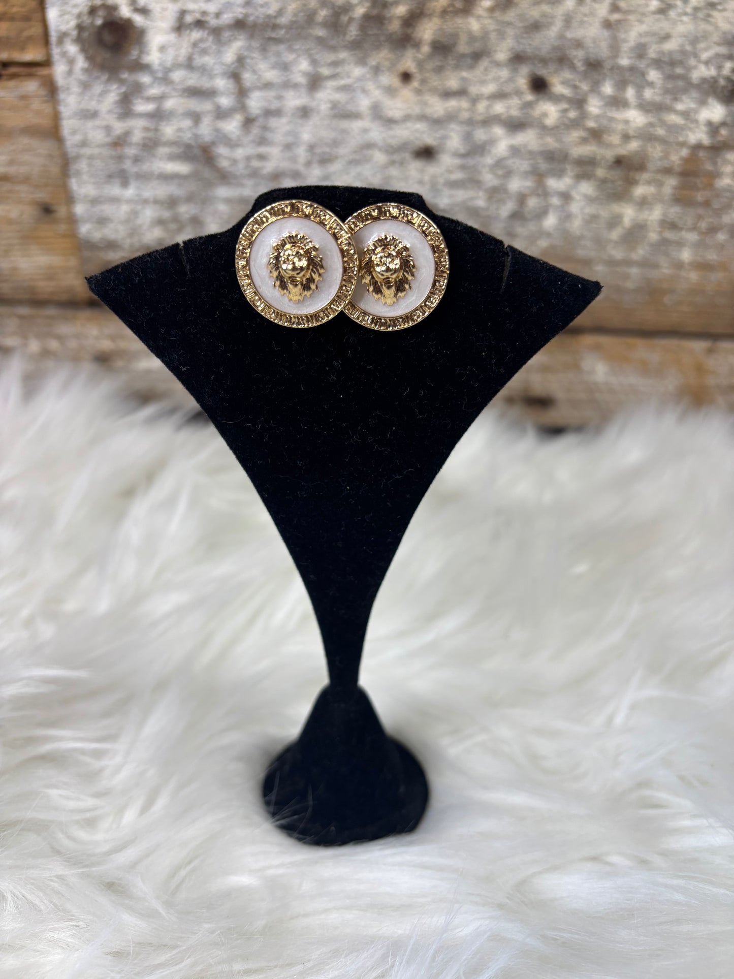 Lion Head Gold Studs