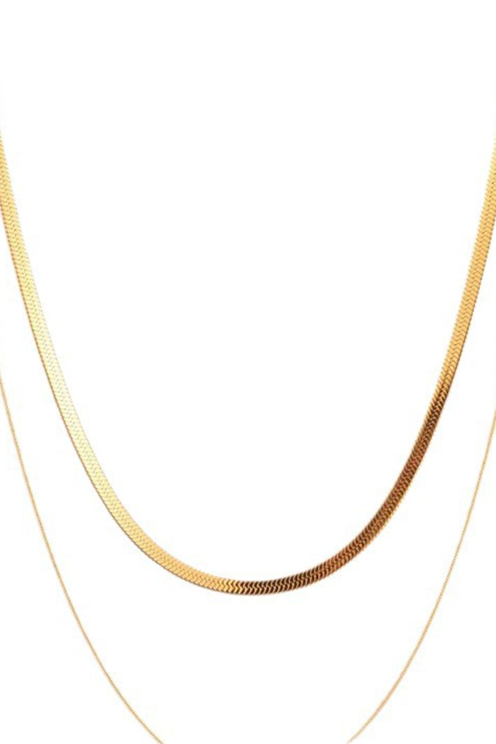 Gold Double Layer Snake Chain Necklace
