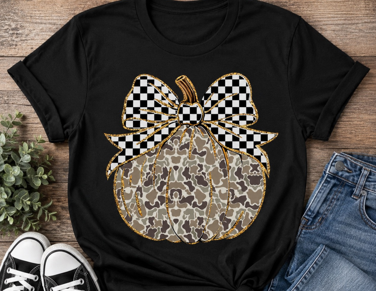 Camo Check Pumpkin Tee