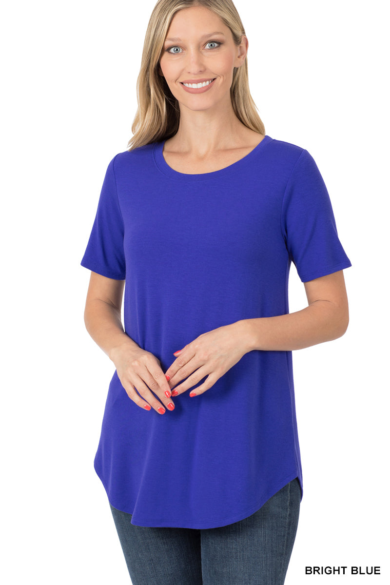 Short Sleeve Round Hem Top