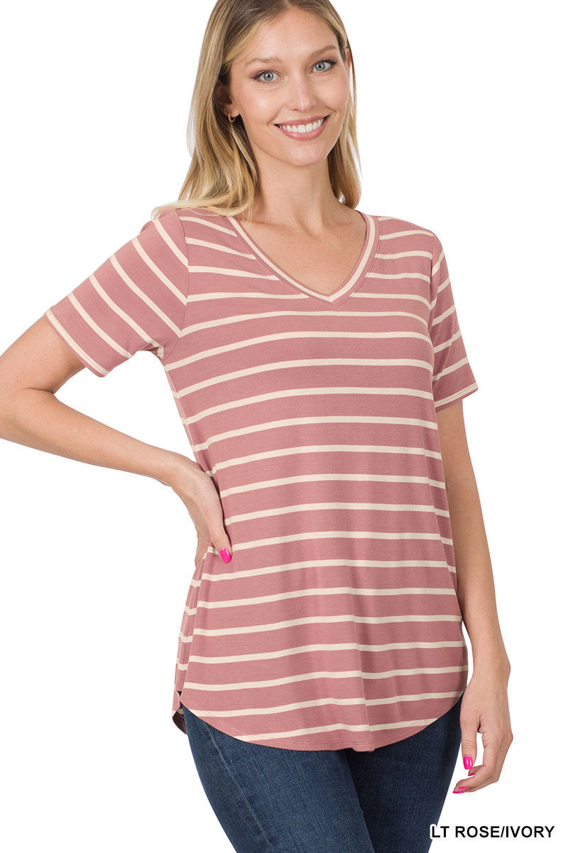 Short Sleeve Round Hem Top