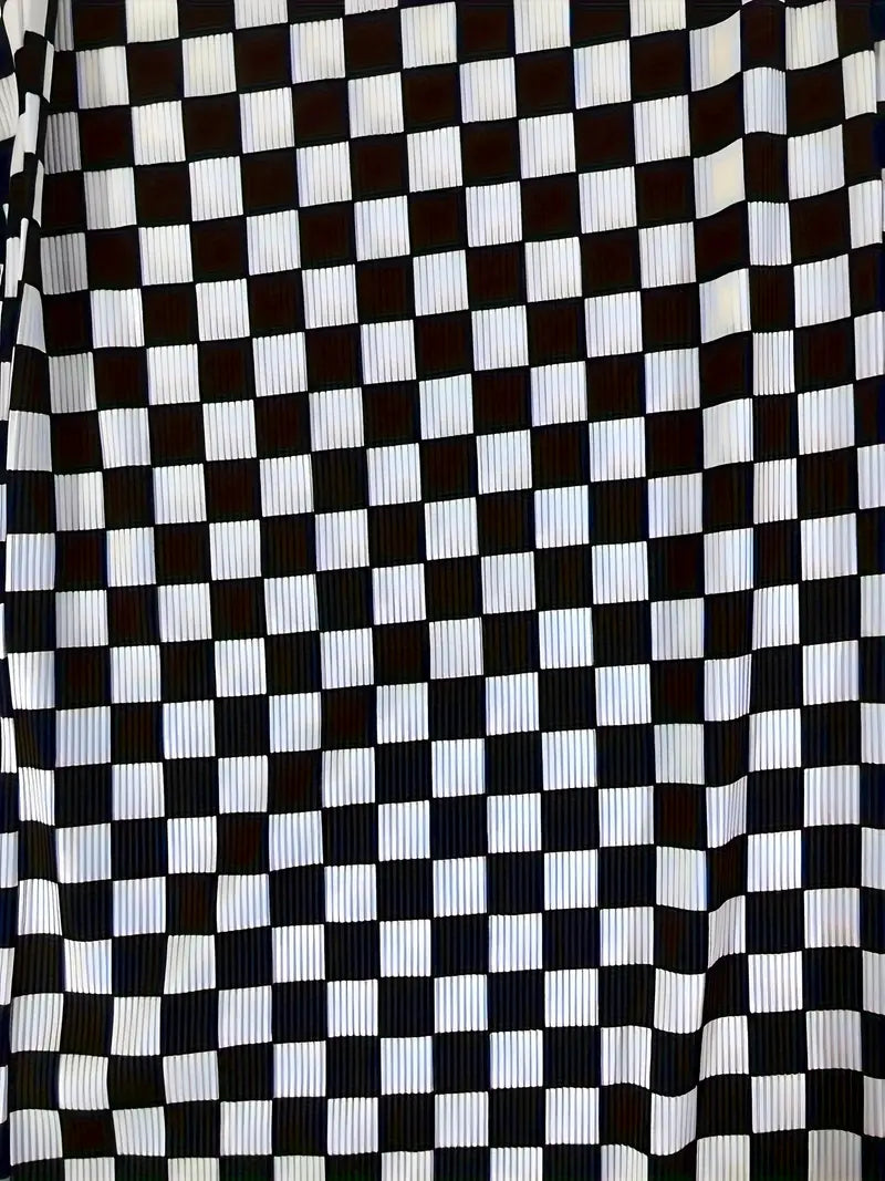 Black Checkered Print Pants