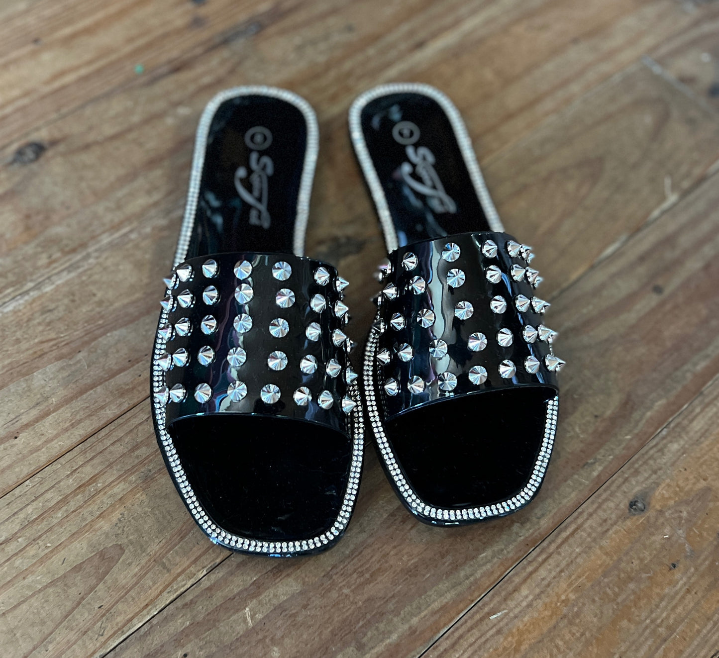 Black Studded Sandals