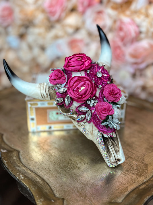 Fuchsia Bloom Wall Skull