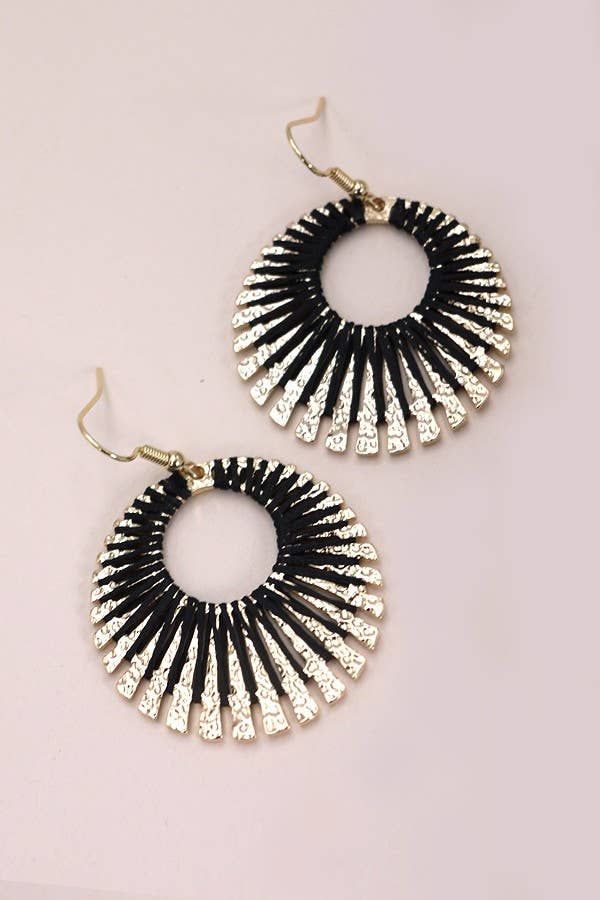 Circle Dangle With Black Detail Earrings