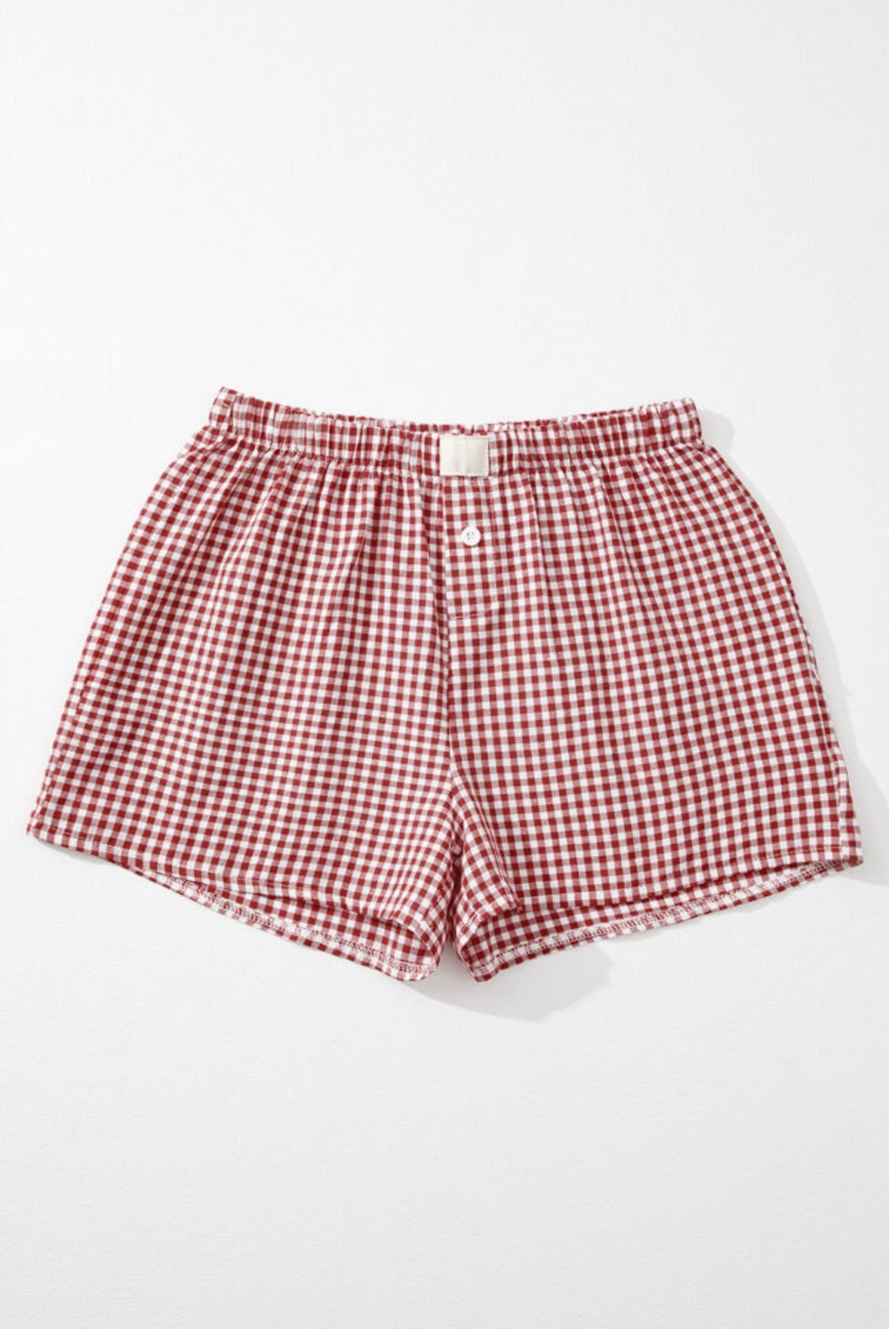 Red Gingham High Waisted Boxer Shorts