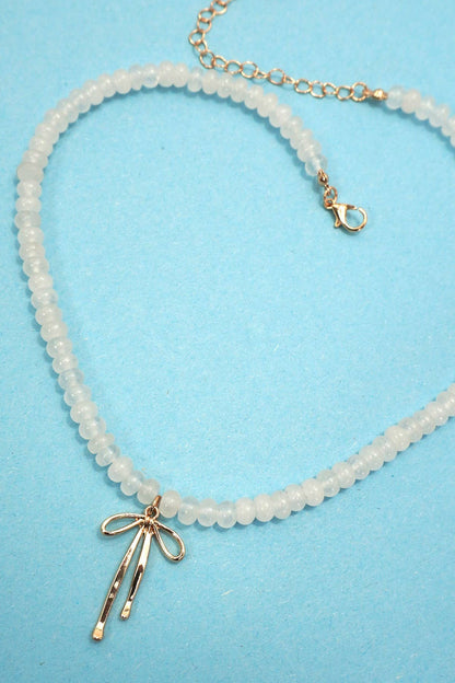 Natural Stone Beaded Charm Necklaces