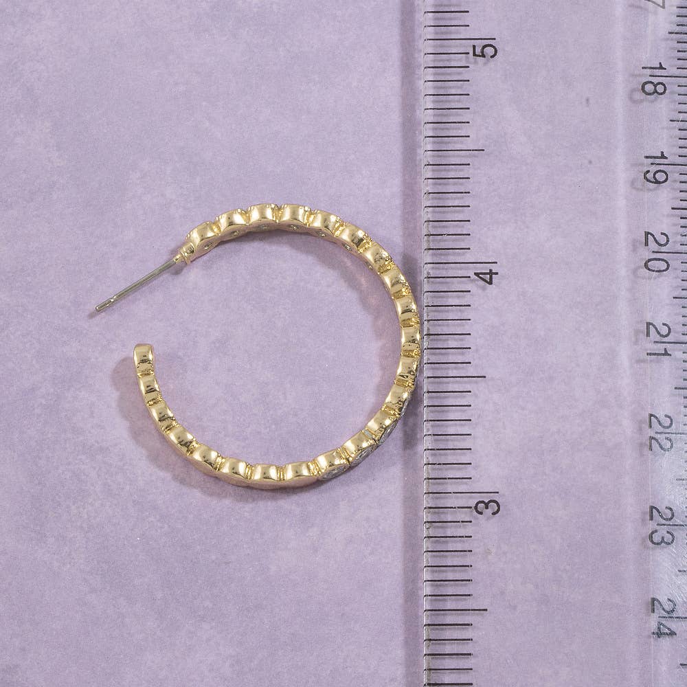 Bezel Set Hoop Earrings