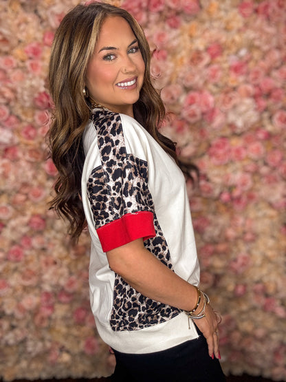 Wild Side Red Colorblock Tee