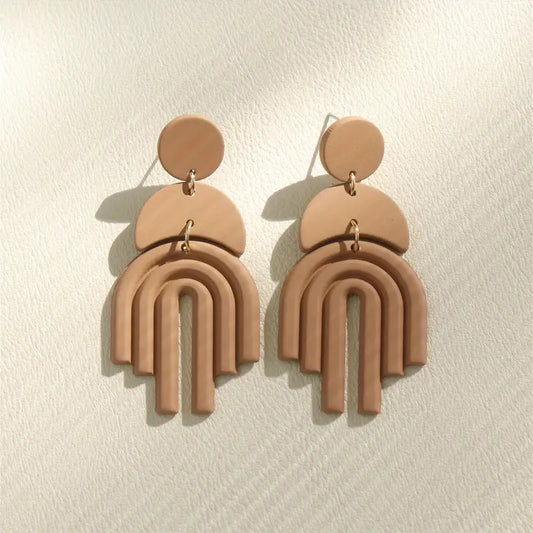 Brown Retro Rainbow Earrings