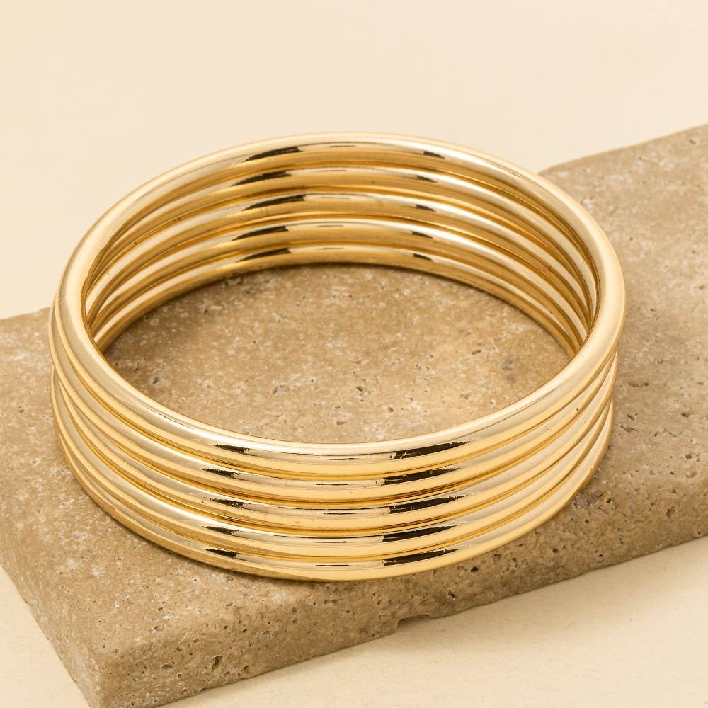 Metallic Bangle Bracelet Stack