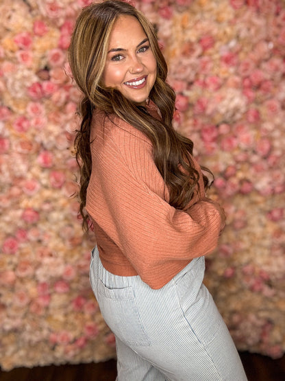 Apricot Pink Dolman Sleeve Sweater Cardigan