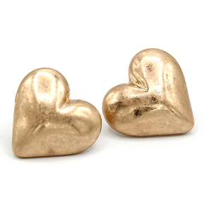 White Gold Heart Earrings