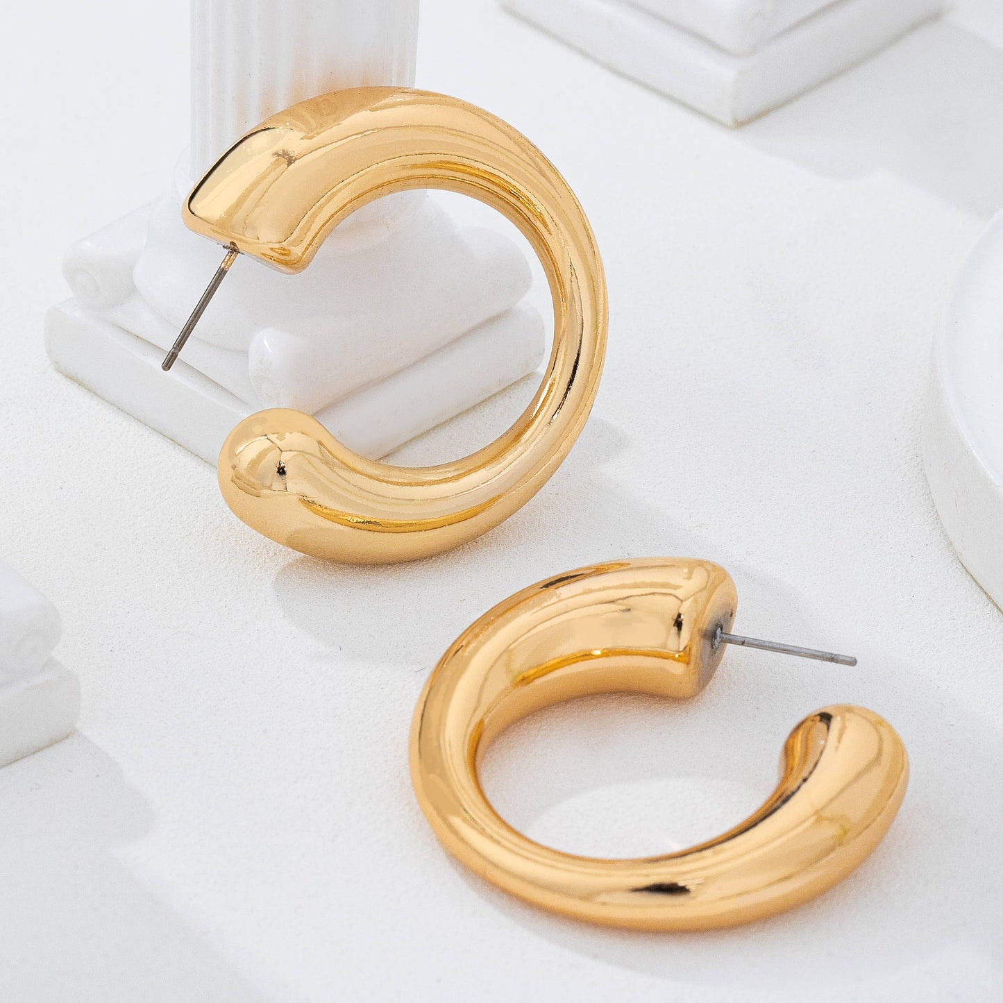Gold Chunky Hoop Earrings