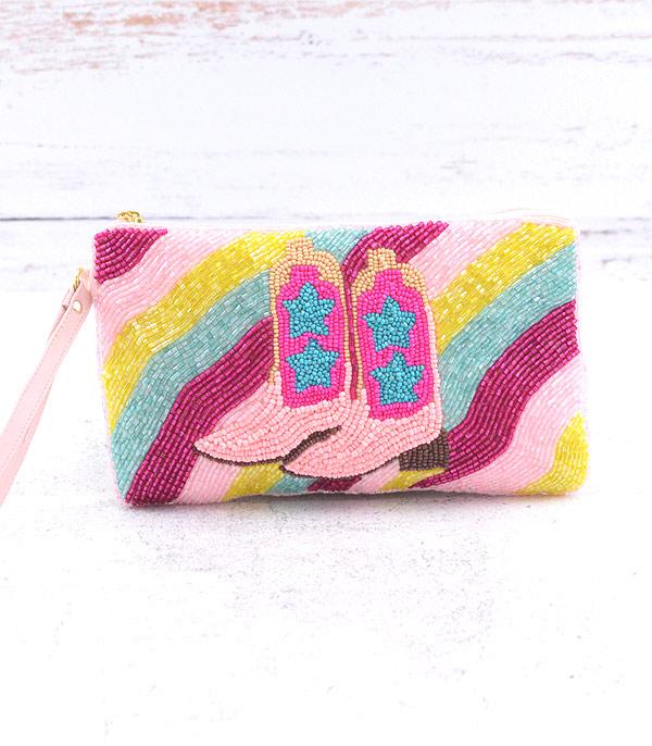 Beaded Cowgirl Boots Wristlet