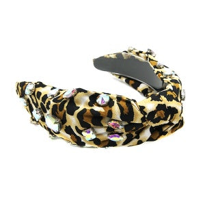 Cheetah Headband with Rhinestones