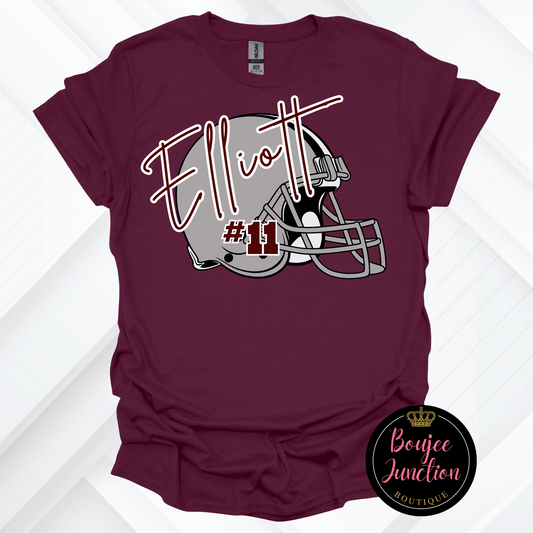 Custom Football Player Name & Number Tee