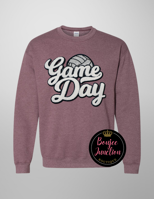 Volleyball Game Day Chenille Patch Sweatshirt