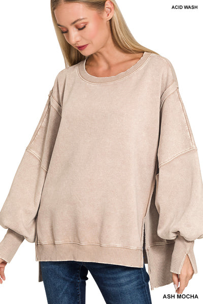 Acid Washed Oversized Sweatshirt