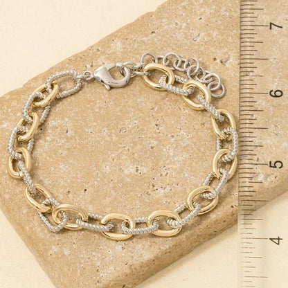 Mixed Metal Chain Link Bracelet