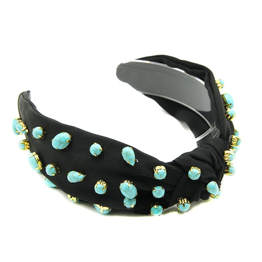 Story Navajo Stone Black with Turquoise Headband