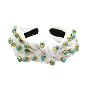 White Headband with Topaz