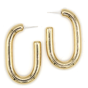 18K Gold Dipped Bubbly Oval Earrings