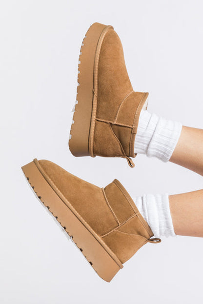 Tan Fur Lined Ankle Boots