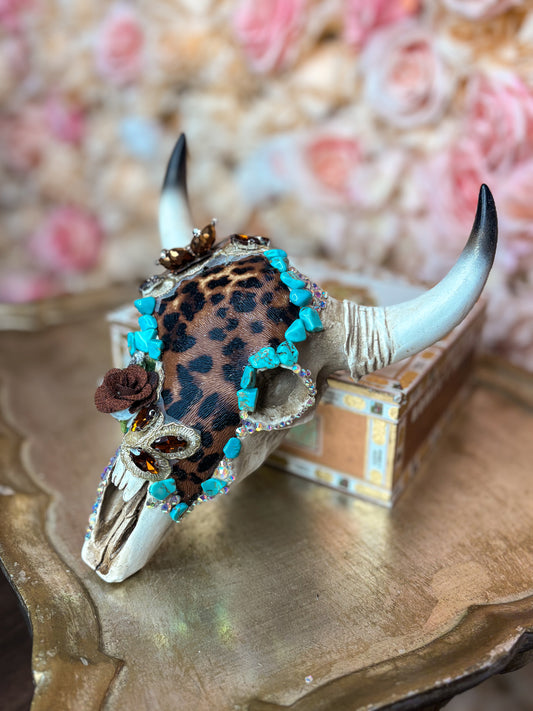 Leopard Luxe Ranch Wall Skull
