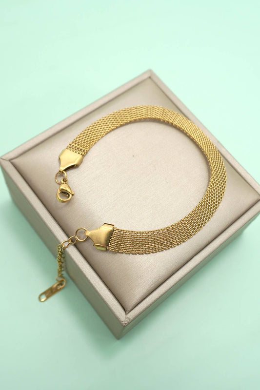 Stainless Steel Chunky Chain Net Bracelet