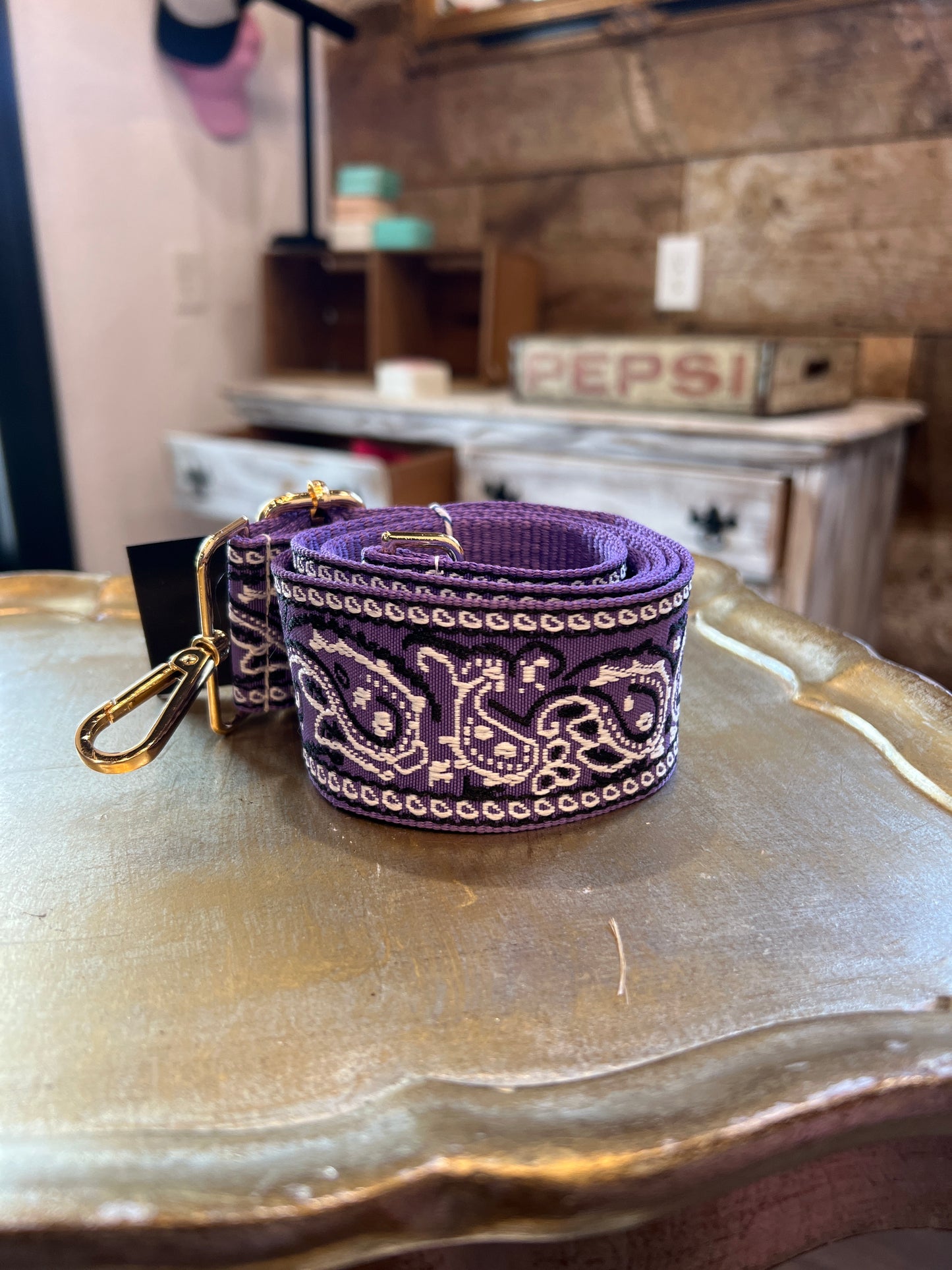 Purple Bandana Purse Strap