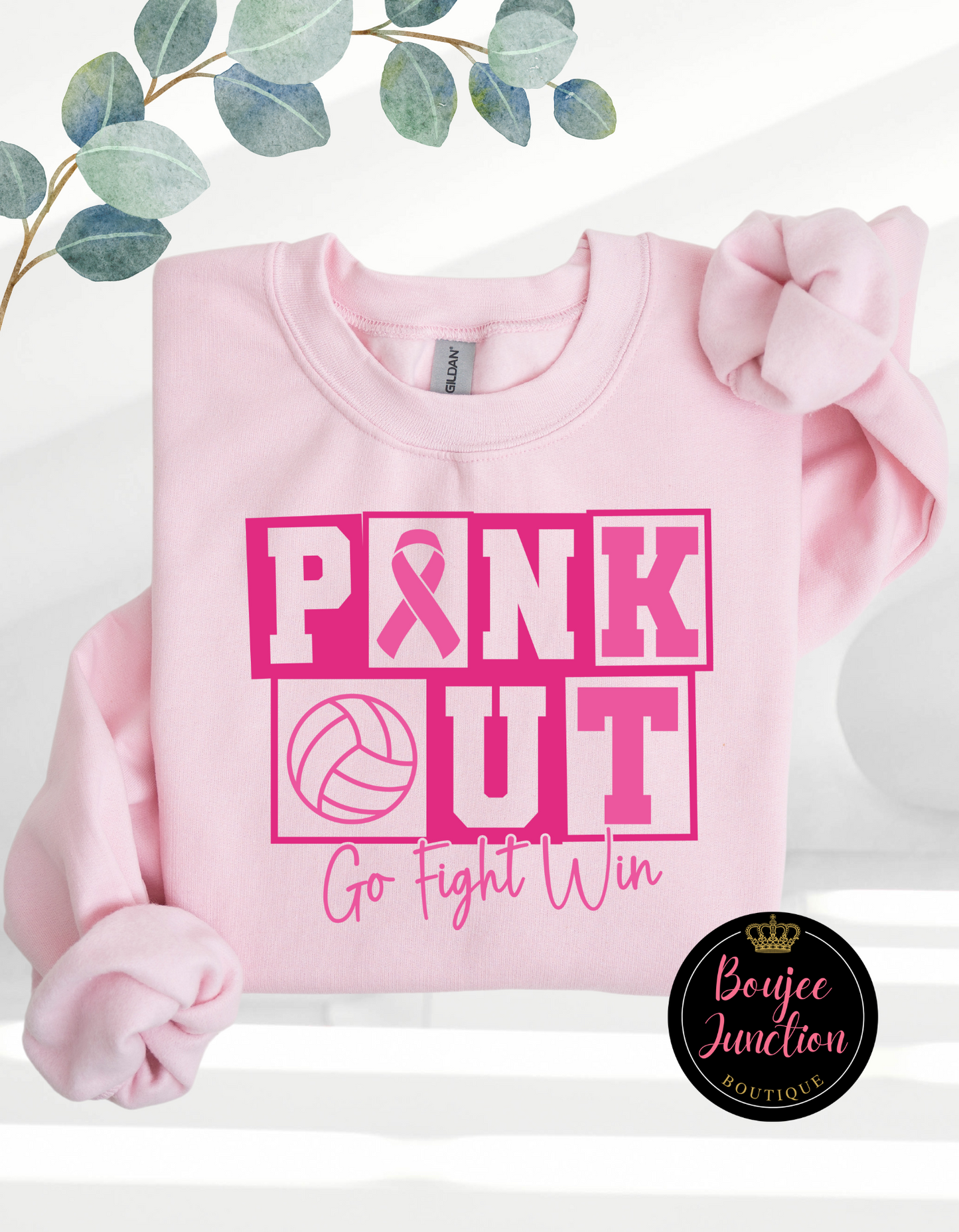 Pink Out Breast Cancer Volleyball Sweatshirt