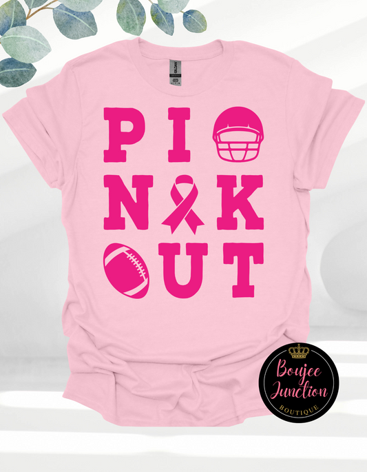 Pink Out Breast Cancer Football Tee