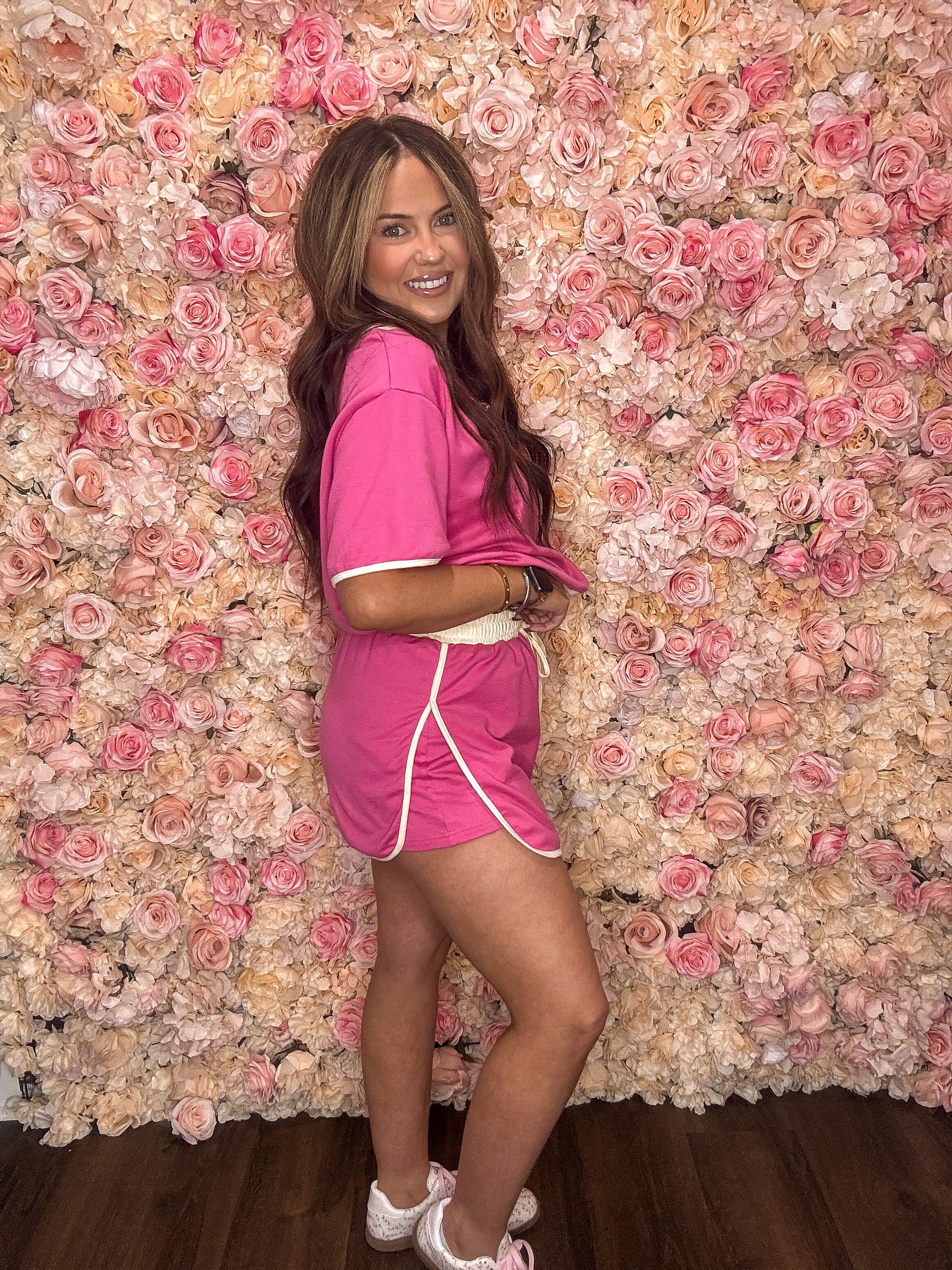 Hot Pink Colorblock Skort Set