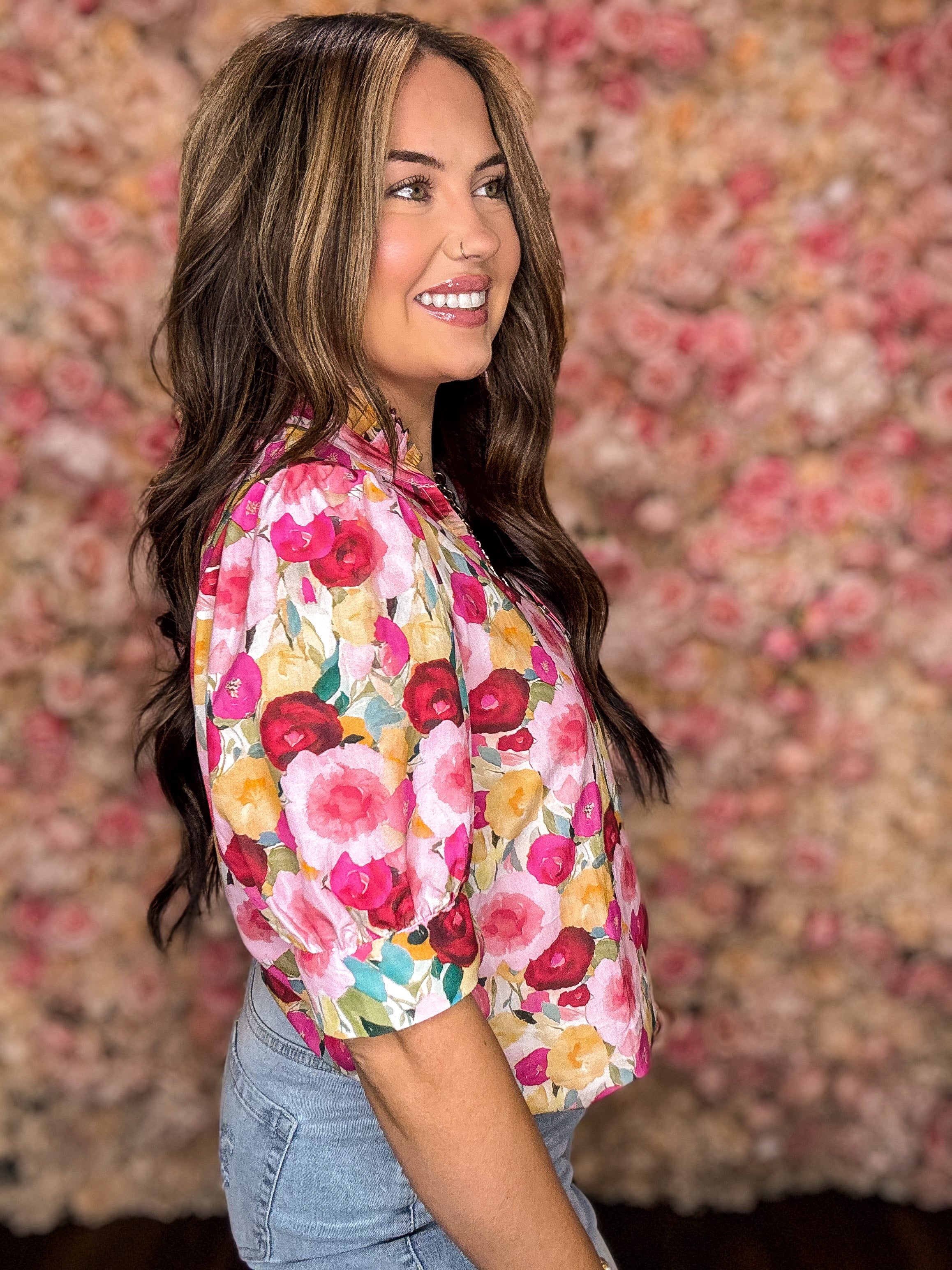 Spring Garden Puff Sleeve Blouse