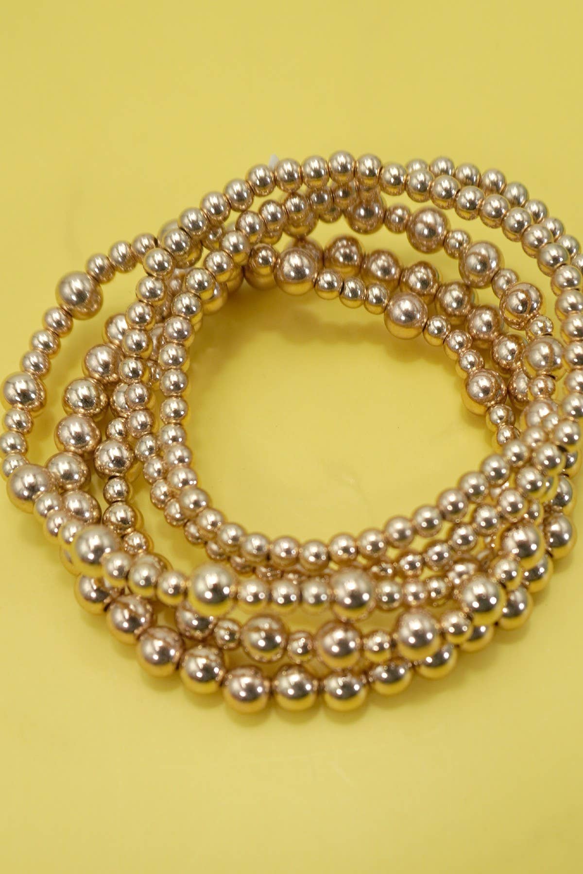 Multi Layer Gold Beaded Bracelet Stack