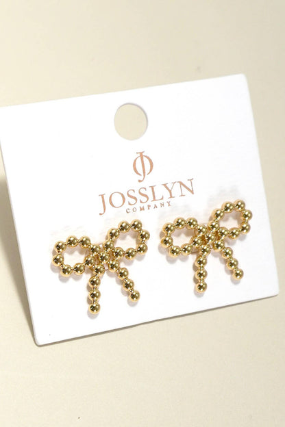 18K Stainless Steel Bow Stud Earrings