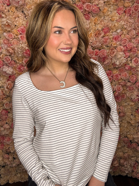 Stripe Square Neck Top