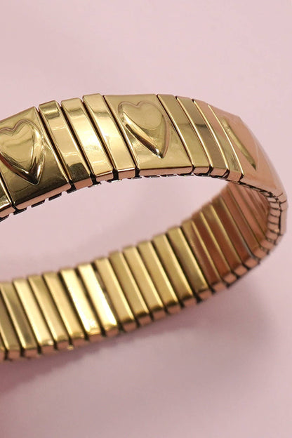 18K Stainless Steel Heart Bracelet