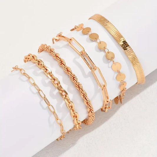 6pcs Vintage Chain Bracelet Set